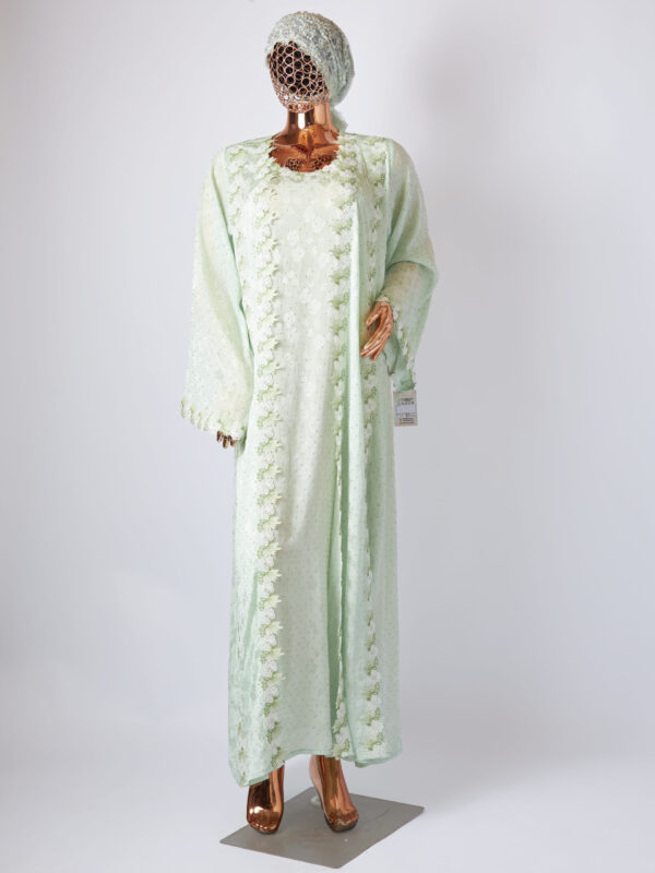 LUXURY LINED EMBROIDERY STONEWORK ABAYA