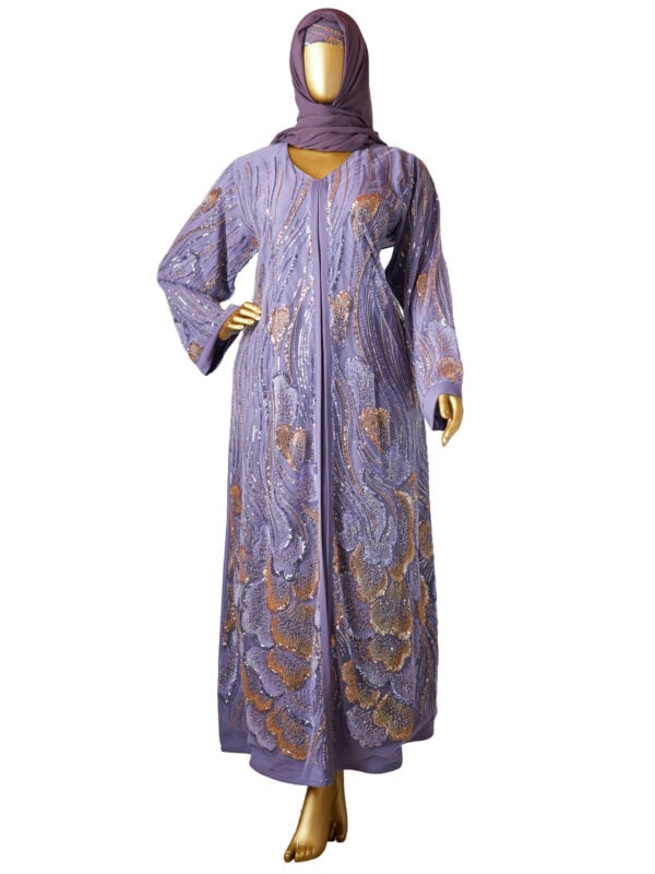LUXE VVIP SYRIA LACEY STONEWORK ABAYA