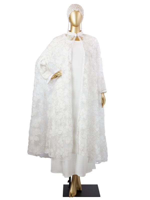 LUXE 3D LACEY HANDWORK TWO PIECE ABAYA