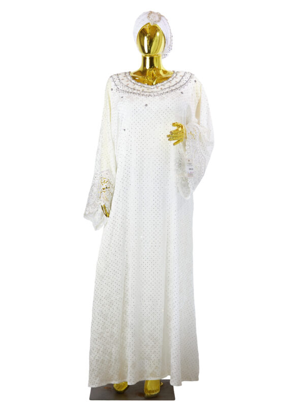 LUXE FULLY STONED CORD LACE SLEEVE ABAYA