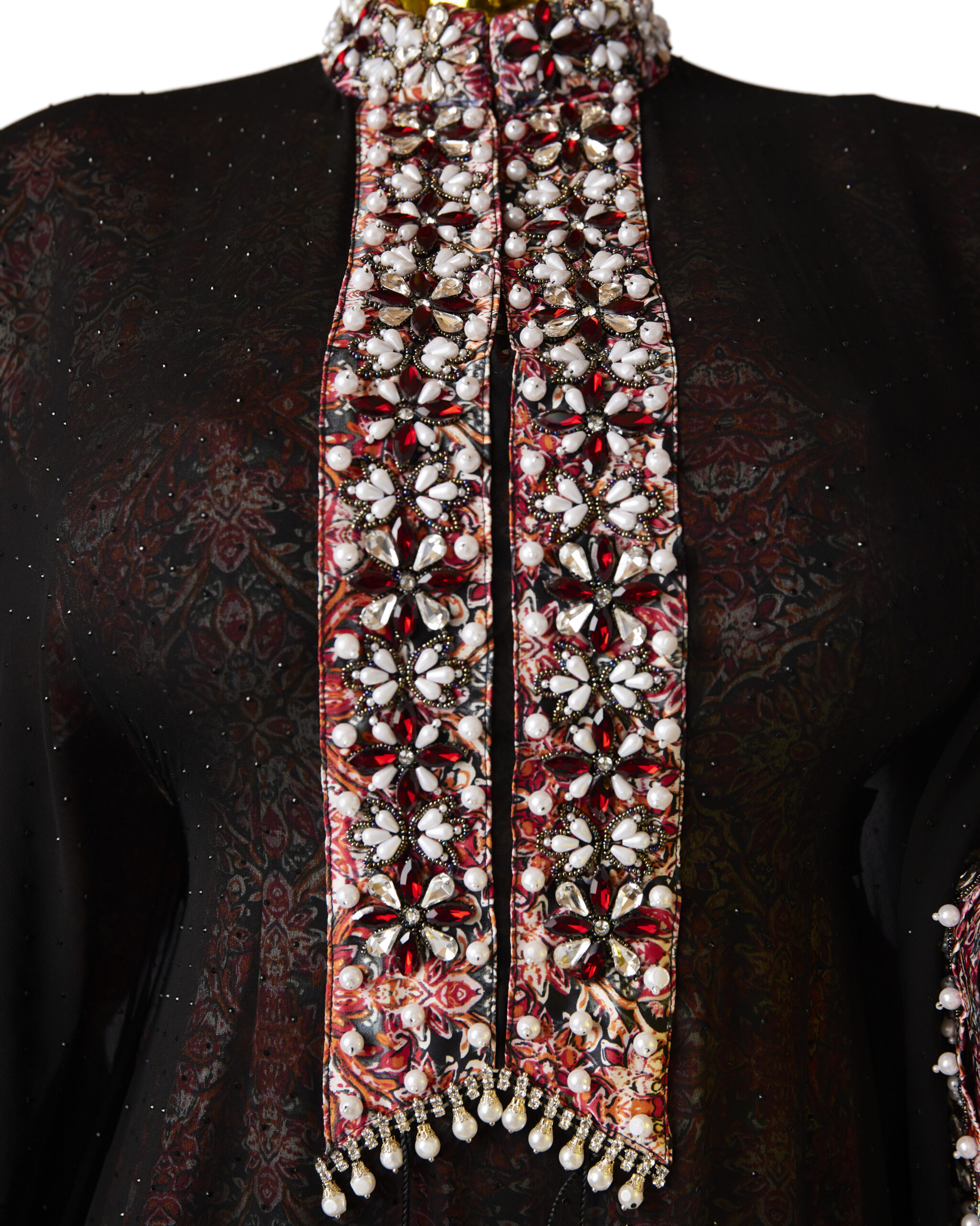 LUXE SIGNATURE HANDBEADED STONED ABAYA - Image 3