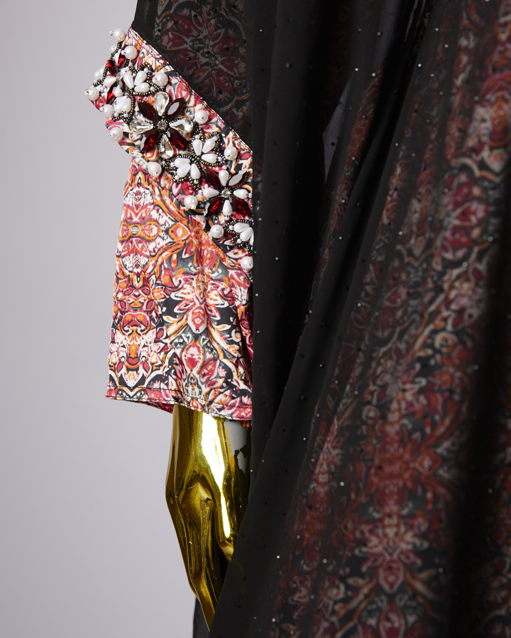 LUXE SIGNATURE HANDBEADED STONED ABAYA - Image 2