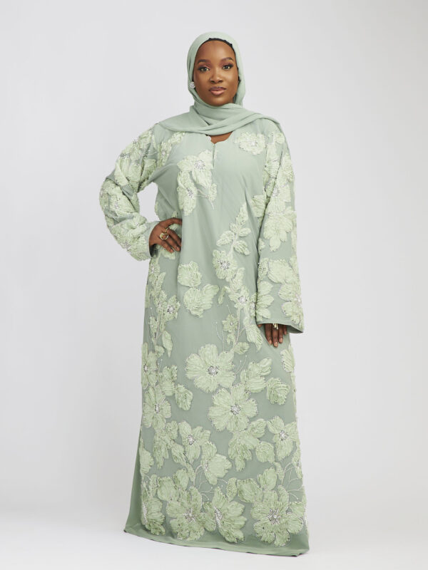 3D CUSTOM HANDWORK FLOWERY ABAYA