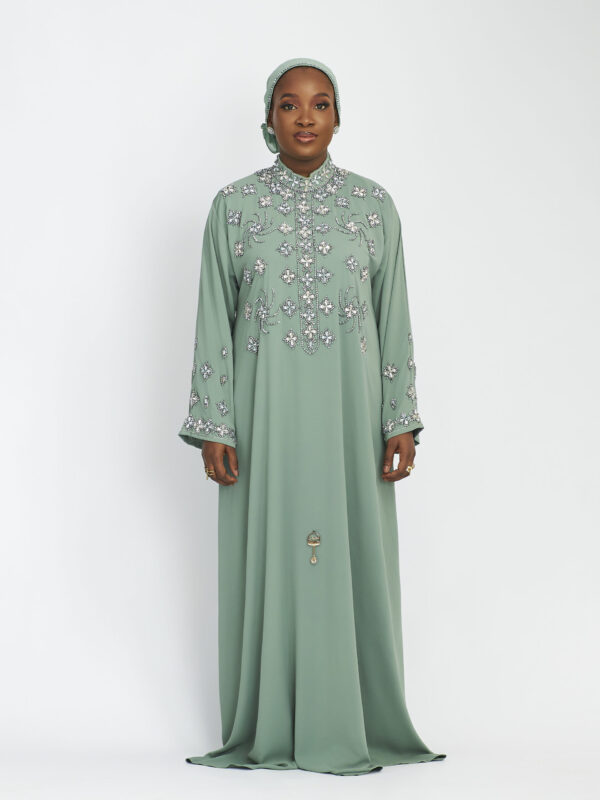LUXE EMBROIDERY GREEN HANDWORK ABAYA