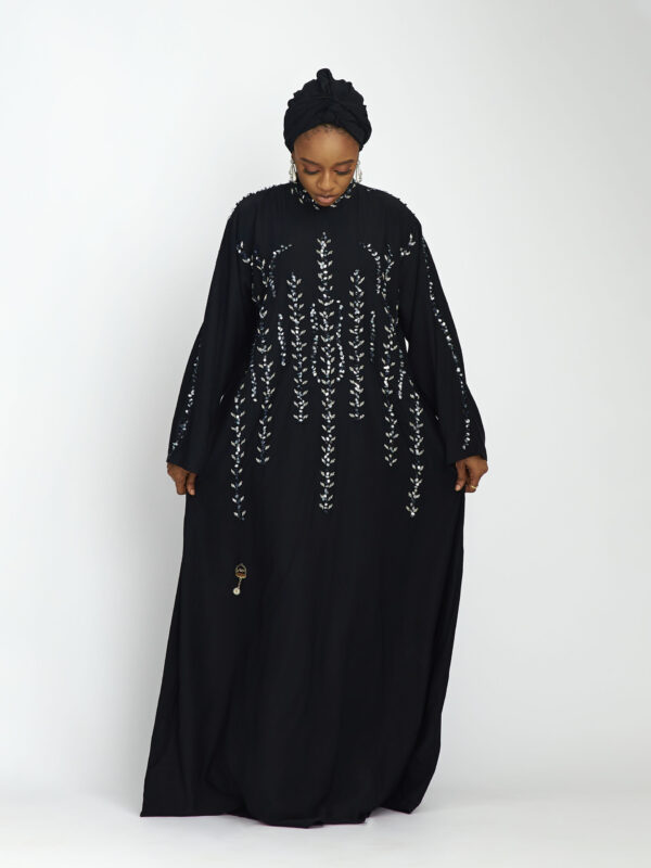 SEQUINS HANDWORK BLACK ABAYA