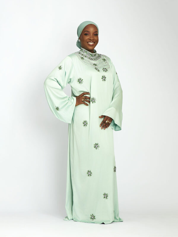 LUXE MINT GREEN EMBELLISHED ABAYA