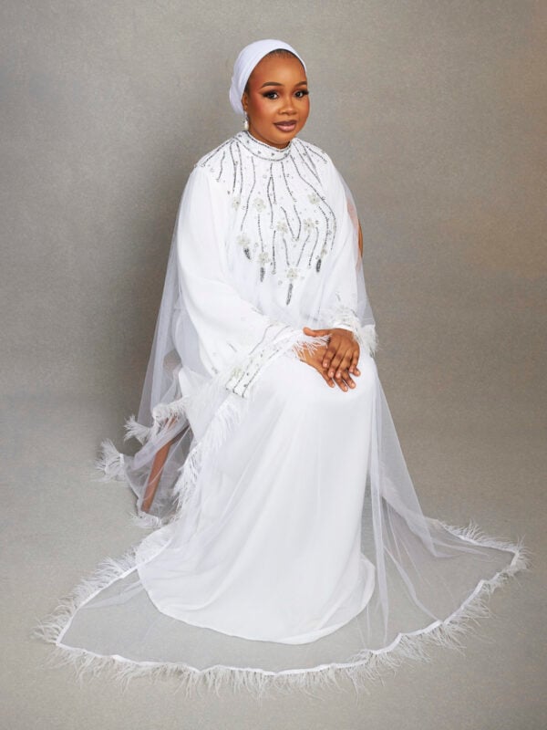 LUXURY HIGH NECK METALLIC ABAYA