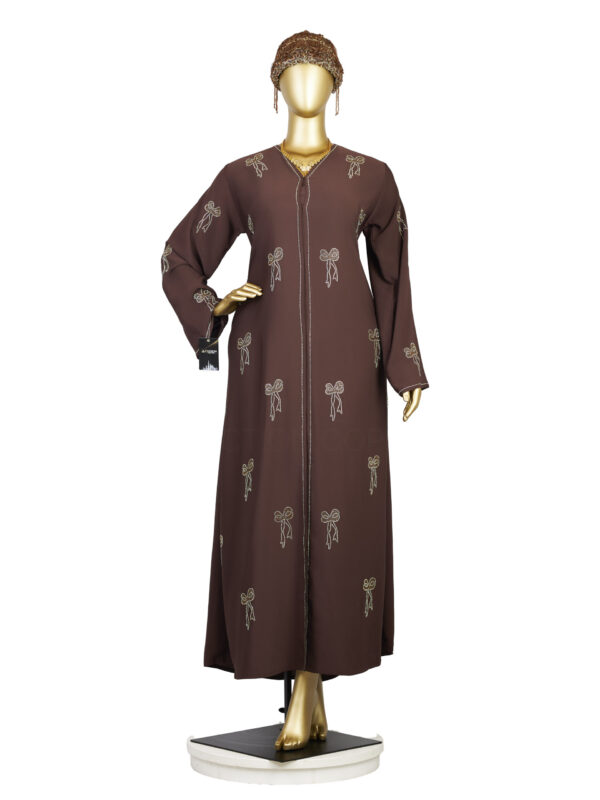 LUXE BROWN ARABIC STONEWORK ABAYA