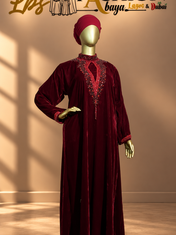 LBS HANDWORK VELVET ABAYA 003