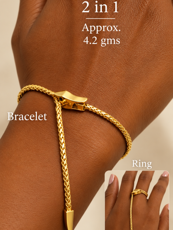 21K 2 IN 1 GOLD BRACELET AND RING