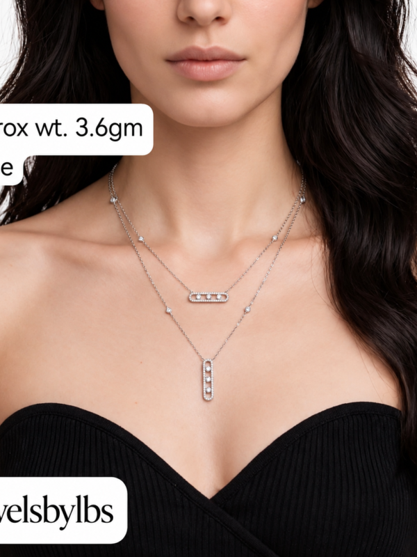 SLIVER NECKLACE WITH STONE 3.6g