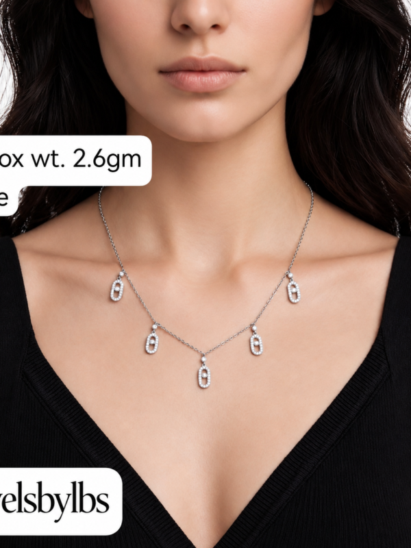 SLIVER NECKLACE WITH STONE 2.6g