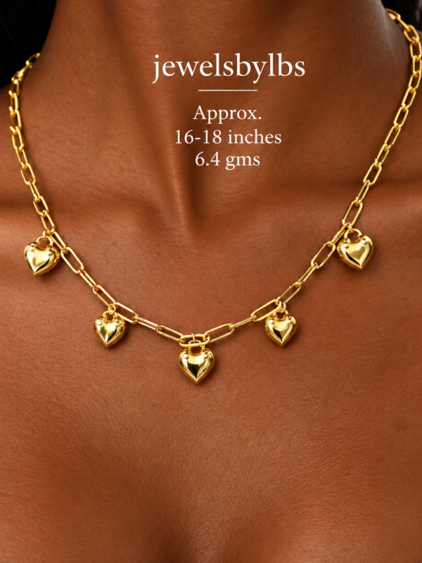 21K GOLD NECKLACE  WITH HEART SHAPE
